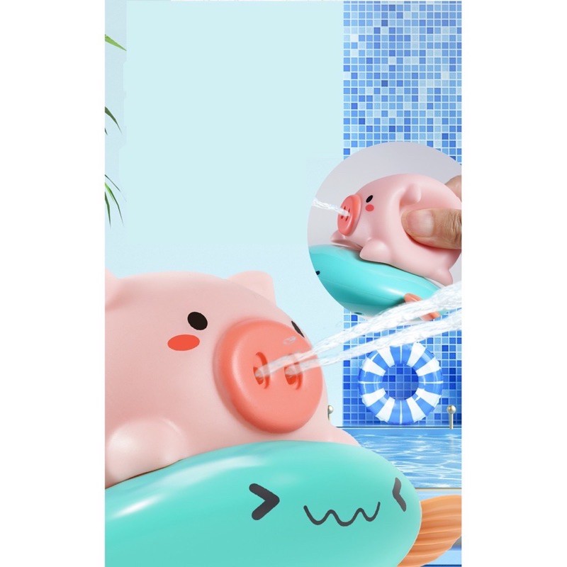 Đồ chơi nhà tắm - heo (lợn) chèo thuyền phun nước cực đáng yêu giao màu ngẫu nhiên