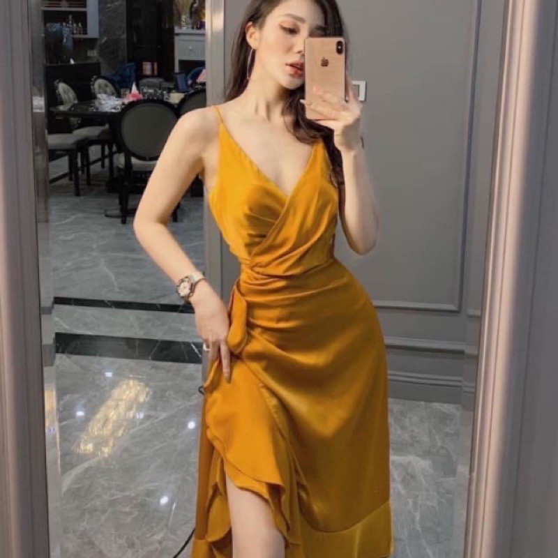 Đầm phi vàng bèo size S