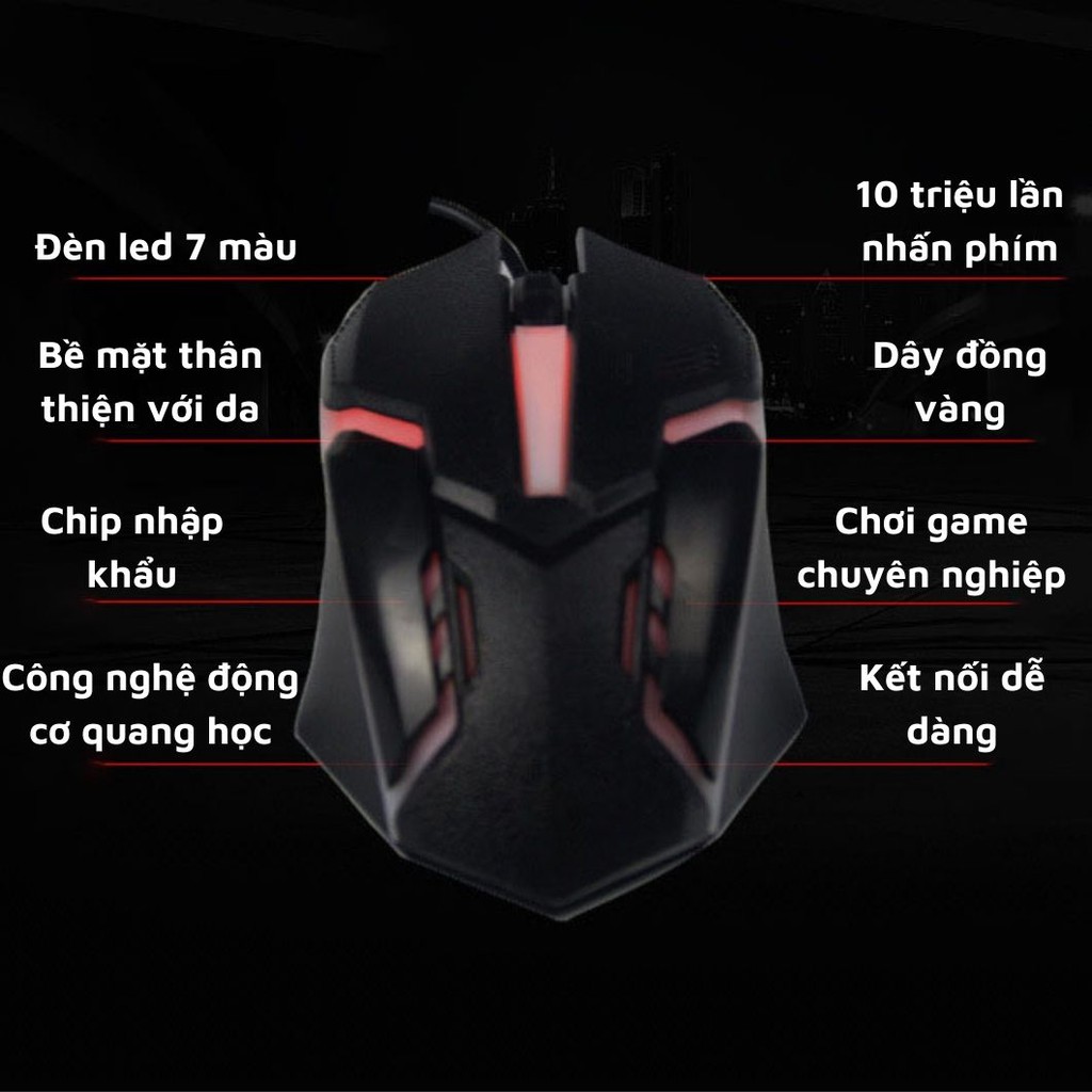 Chuột máy tính có dây Led C05 đèn 7 màu, Mouse Gaming Chơi Game, Dùng Văn Phòng Cực Tốt, Chuột Laptop - Memotop