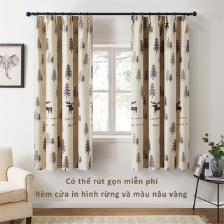 Rèm mẫu🦌 FREESHIP Hươu dễ thương 💜Gia đình ấm áp In Rèm Ngắn Rèm Cửa Phòng Ngủ nhiều kích thước