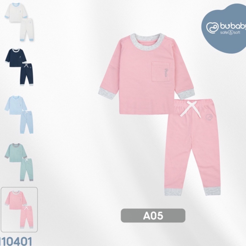 Bộ dài tay cổ tròn Bu baby Ponie cho bé từ 7kg đến 17kg