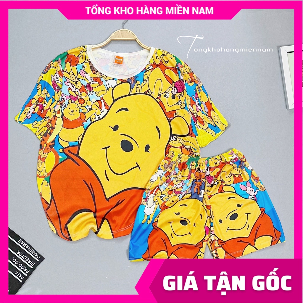 Bộ thun gia đình chất mềm mịn mát in bò sữa in hoạt hình dễ thương Đồ bộ cho bé full size từ 5 ký đến 60 ký