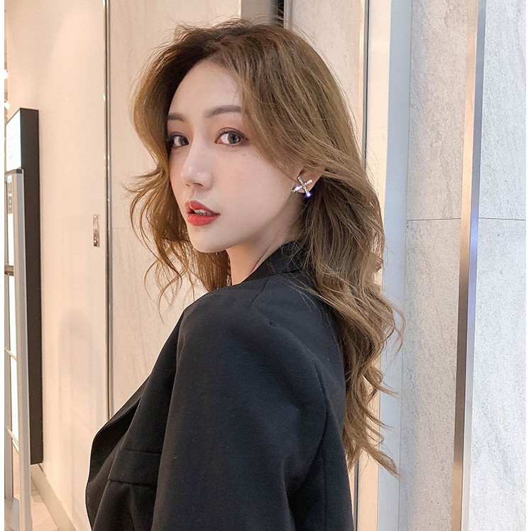 Bông tai họa tiết chữ X đính đá lấp lánh BT104