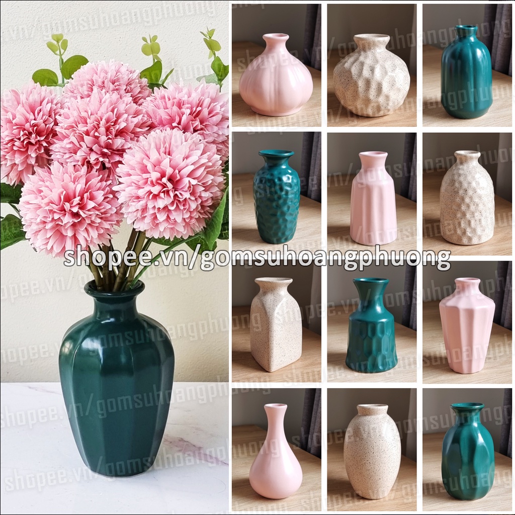 Lọ hoa sứ mini để bàn phong cách Vintage- Bát Tràng