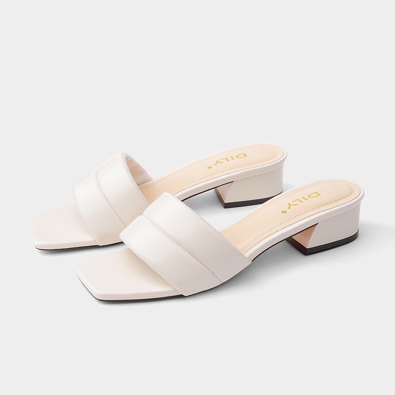 Dép guốc nữ mũi vuông êm chân tôn dáng DILY cao 3cm_ AA0305