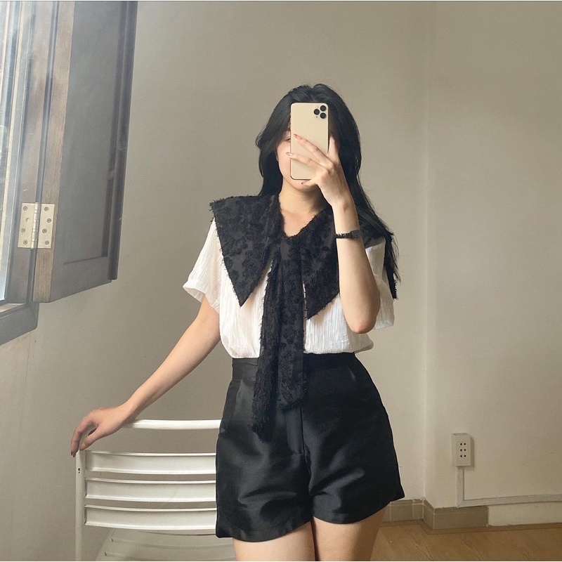 Nem shirt áo sơ mi phối cổ