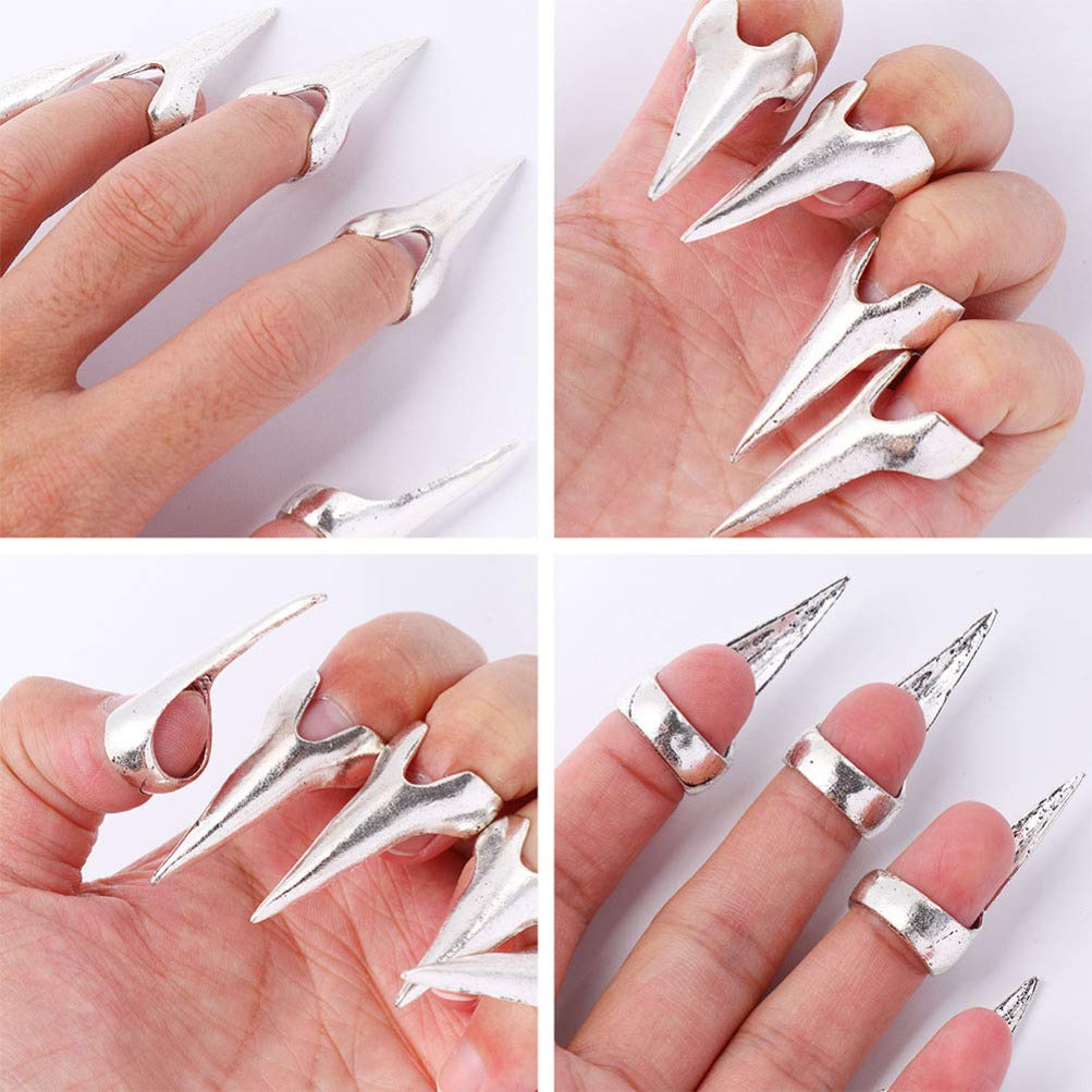 💥HÀNG CÓ SẴN💥 Bộ 5 móng tay thiết kế hình vuốt sắc và nhẫn cá tính hóa trang 💥CHỌN MẪU💥 001573