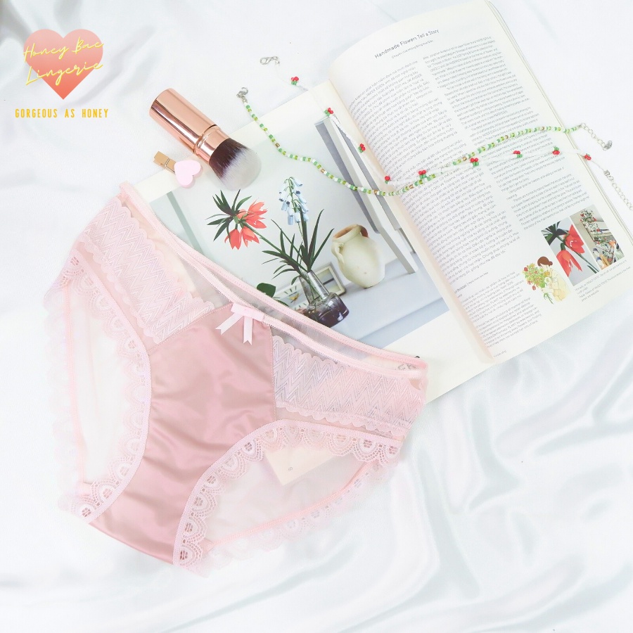 Quần Lót Nữ Lụa Cao Cấp viền ren cạp ren quyến rũ sang trọng gợi cảm kháng khuẩn mềm mại sexy LUA001 Honey Bae Nội Y | BigBuy360 - bigbuy360.vn