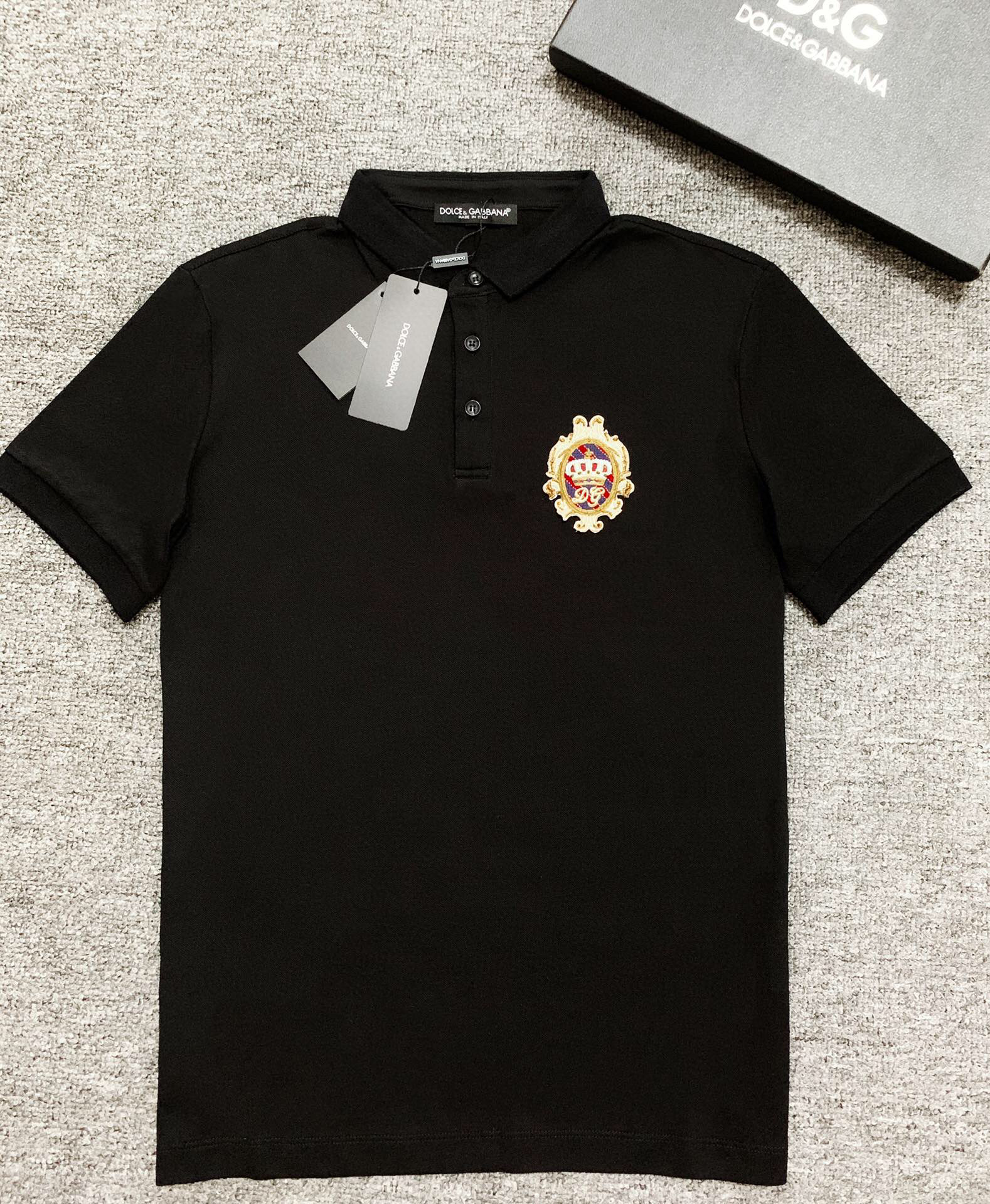 D0LCE & GABBA Summer 2020 badge embroidered short-sleeved men's polo shirt, pure cotton, no ball