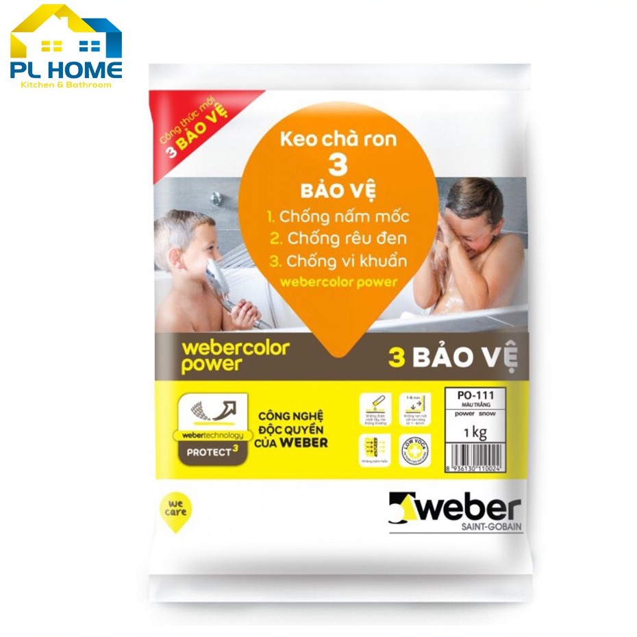 Keo chà ron Weber Power các màu, bảo vệ 3 lớp chống thấm, chống bám bẩn, nấm móc