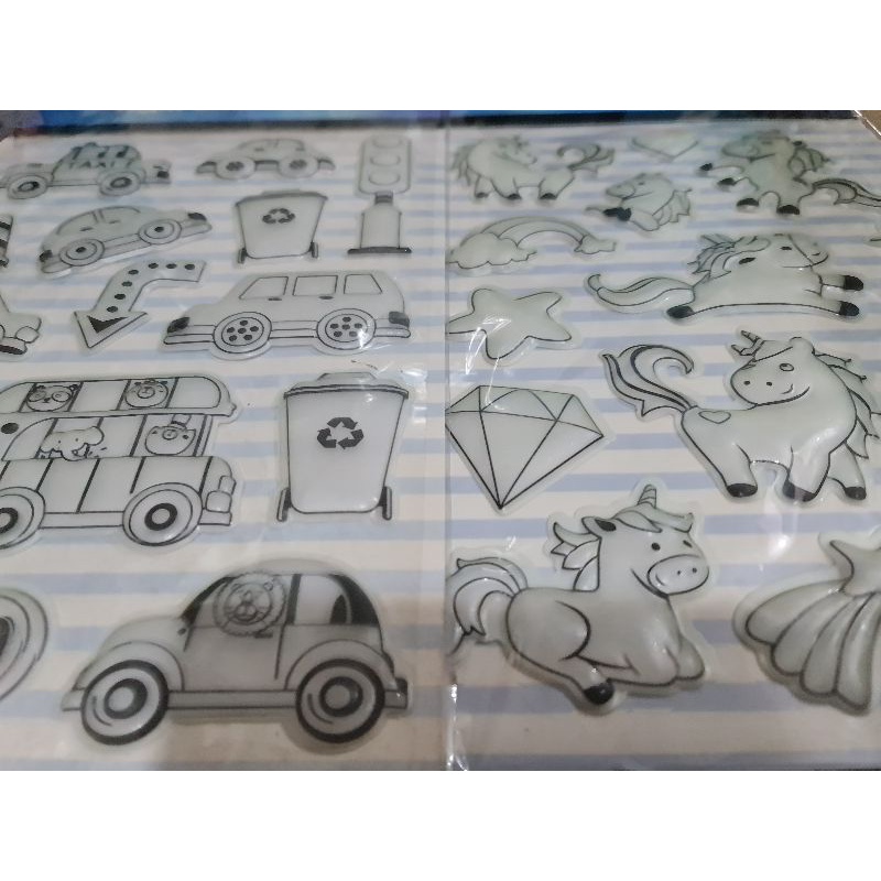 Sticker 3D phát sáng chống nước size lớn (vỉ 25 x 17cm)