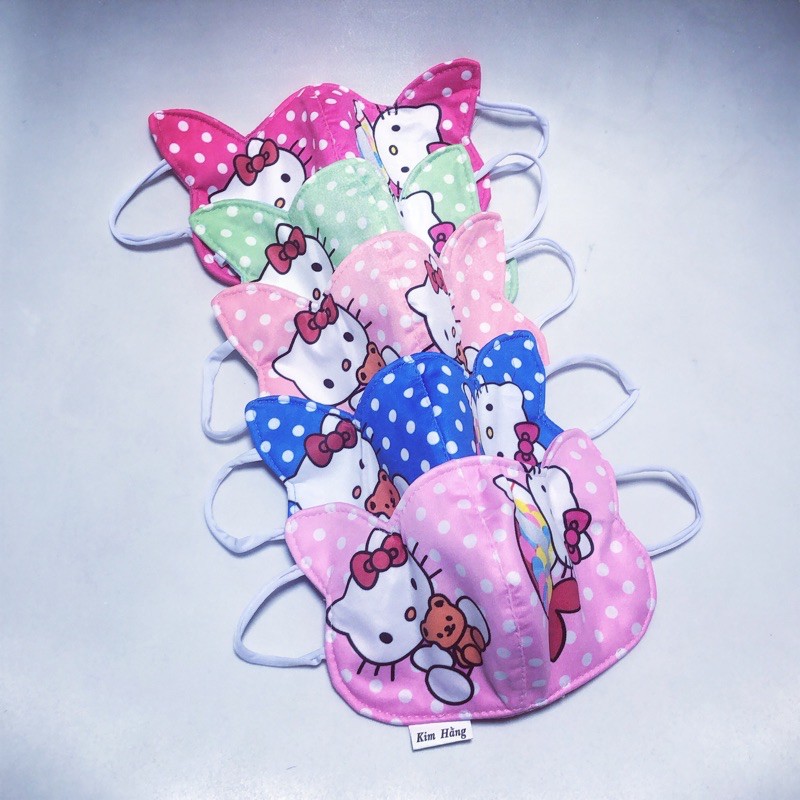 Khẩu trang vải Hello Kitty, Elsa, Nhện (bịt mặt cho bé) 20k/1c