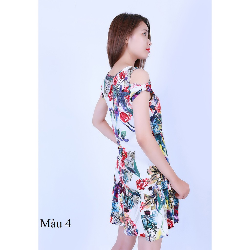 Váy lanh Vicci TVN004 dáng đuôi cá phối họa tiết