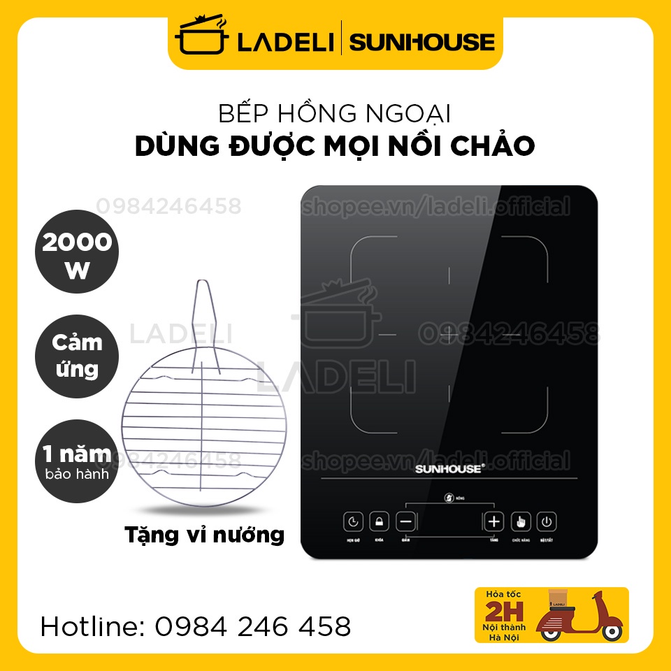 Bếp hồng ngoại cảm ứng SUNHOUSE SHD6015 công suất 2000W