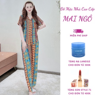 Đồ Bộ Lụa/Đũi Pijama Quần Dài Mặc Ở Nhà Nữ - Bộ Ngủ Nữ Tiểu Thư Cộc Tay Mặc Mùa Hè, Thu , Nhiều Mẫu Dễ Thương, MAI NGÔ