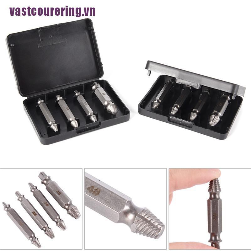 Bộ 4 dụng cụ tháo ốc vít và bu lông bị hỏng tốc độ cao kèm hộp đựng tiện lợi