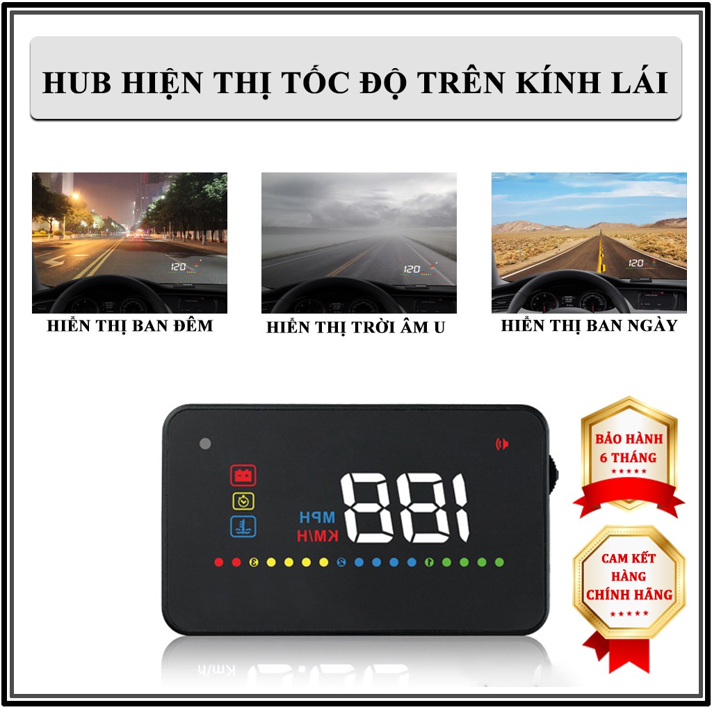 HUD Ô Tô Hiển Thị Tốc Độ Trên Kính Lái – HUD A200