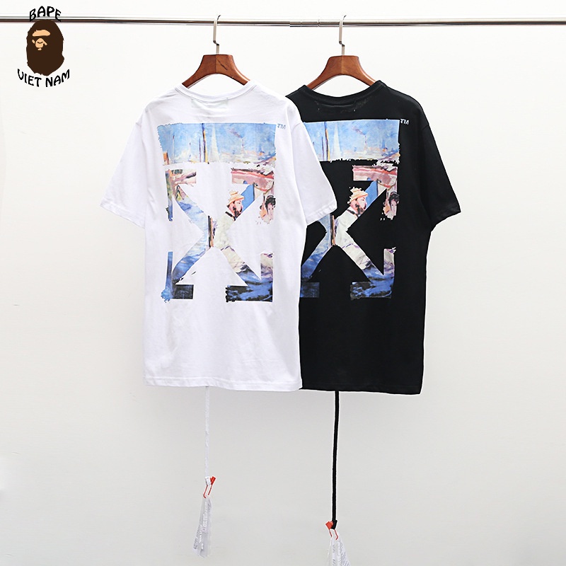 Áo thun Off White, Áo phông Off White SS2022, Tee OW chất liệu Cotton, 2 màu đen, trắng BapeVN