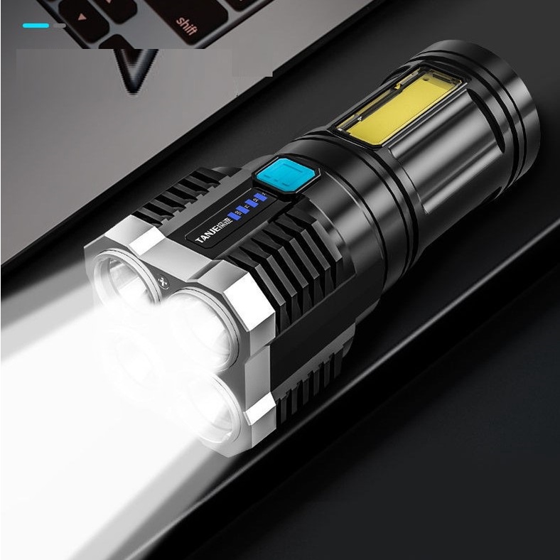 Đèn pin siêu sáng FLASHLIGHT F-901, chất liệu nhẹ, dùng pin 18650 kèm dây sạc micro usb sạc như điện thoại | BigBuy360 - bigbuy360.vn