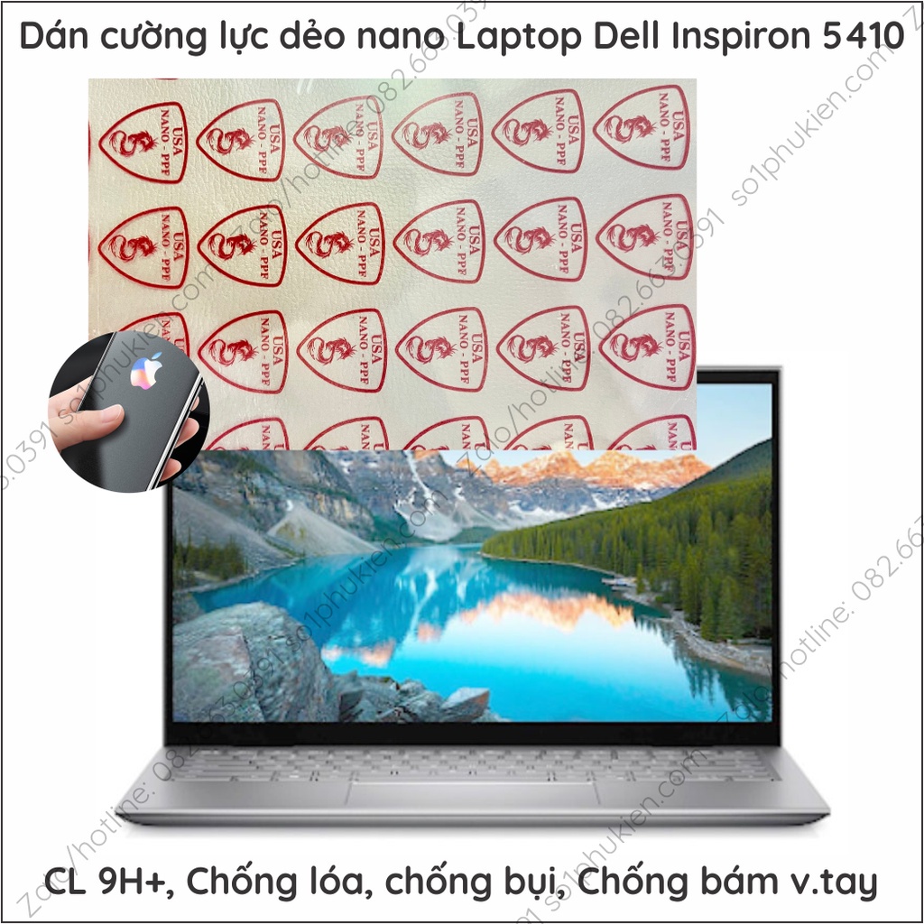 Dán màn hình cường lực laptop Dell Inspiron 14 5410/ 5410 2 in 1 nano dẻo siêu mỏng trong suốt, nhám, chống nhìn trộm