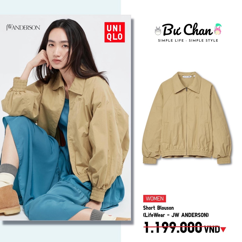Áo Khoác Blouson UNIQLO Nữ JW ANDERSON Dáng Ngắn ❤️ (UNIQLO Chính Hãng)