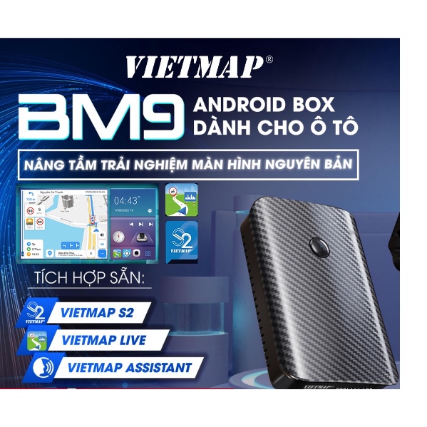 Android Box Vietmap BM9 dành cho màn hình zin ô tô- Tích hợp Dẫn đường Vietmap S2-Vietmap Live - Hàng chính hãng