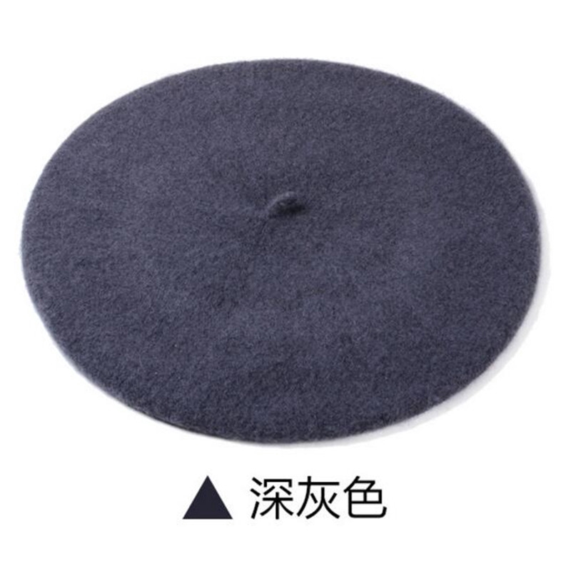 【sweet】Korean Women retro Classic Warm Hairy Beret Hat candy color Fedora Beanie Cap