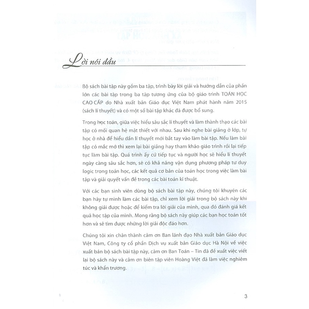 Sách - Bài Tập Toán Cao Cấp Tập 1 - Đại Số Và Hình Học Giải Tích