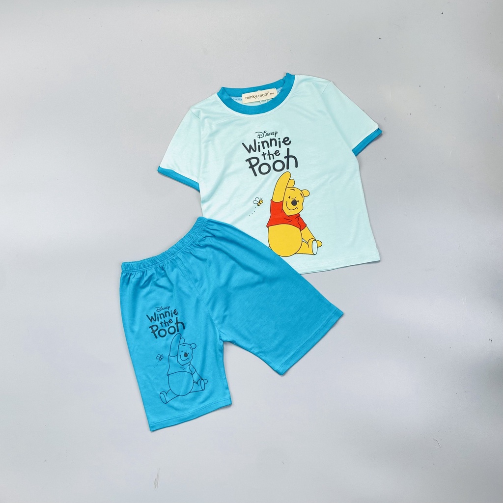 [Bé 18-32kg] Bộ ngắn tay thun lạnh gấu Pooh cho bé trai bé gái từ 18-32kg