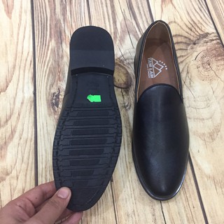 Giầy tây nam da bò mềm đen trơn may đế( Chất Store )
