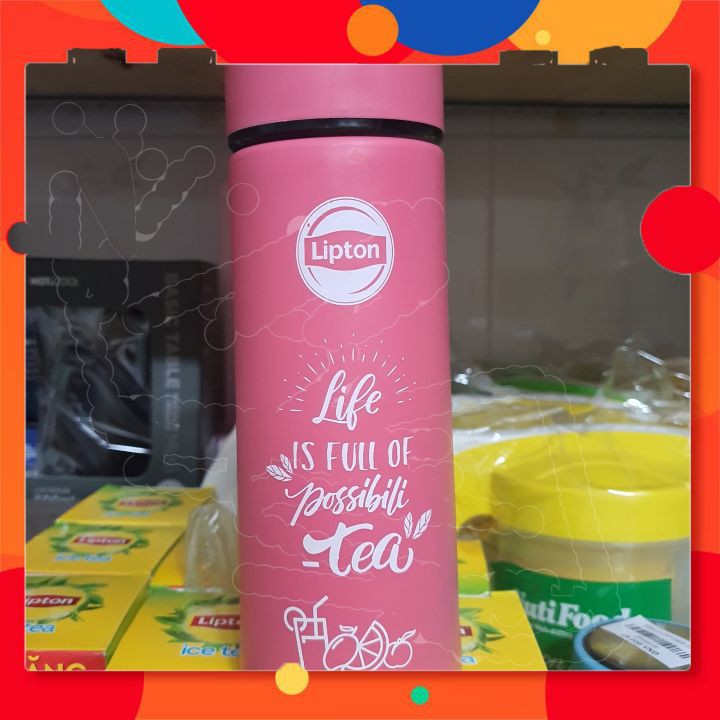 Bình Nước thủy Tinh 2 Lớp - Quà Tặng Từ LIPTON - Gọn Gàng- Thiết Kế Sang Trọng