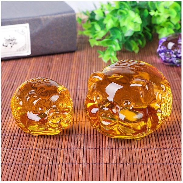 Heo Vàng, Lợn Vàng Pha Lê kích cỡ NHỎ  100gram / Crystal Gold Pig Zodiac tượng trưng cho sự may mắn, giàu có