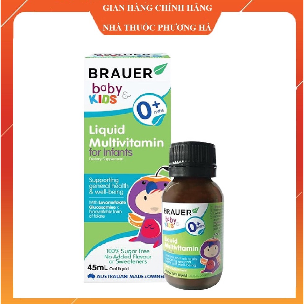 Brauer Liquid Multivitamin for Infants Bổ sung Vitamin cho trẻ từ 0+ (chai 45ml)