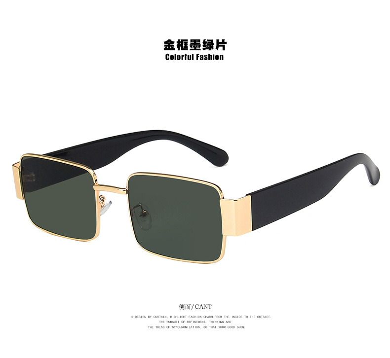 Kính Mát Gọng Vuông Bằng Kim Loại Chống Tia UV400 Phong Cách Hàn Quốc Cho Nữ