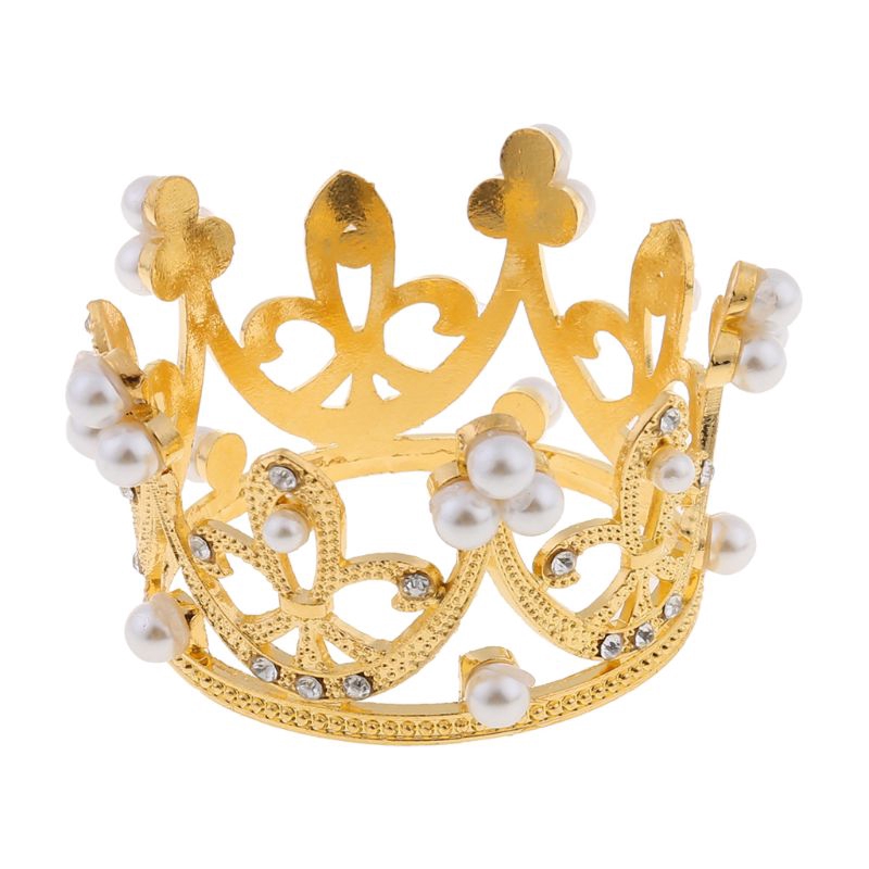Vương Miện Mini Đính Đá Và Ngọc Trai Trang Trí Bánh Kem Cho Bé