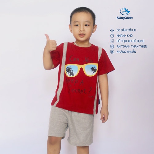 Bộ quần áo cộc tay bé trai xuân hè Dệt Kim Đông Xuân AQ6282