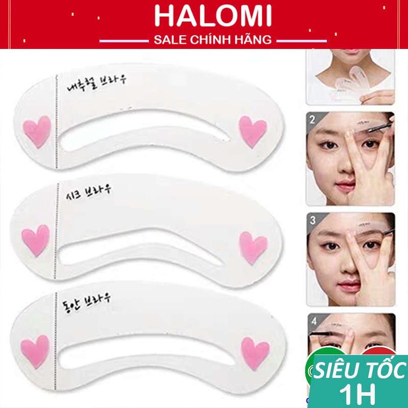 Khuôn Kẻ Lông Mày Mini Brow Class 3 khuôn hàng chuẩn đẹp chính hãng HALOMI