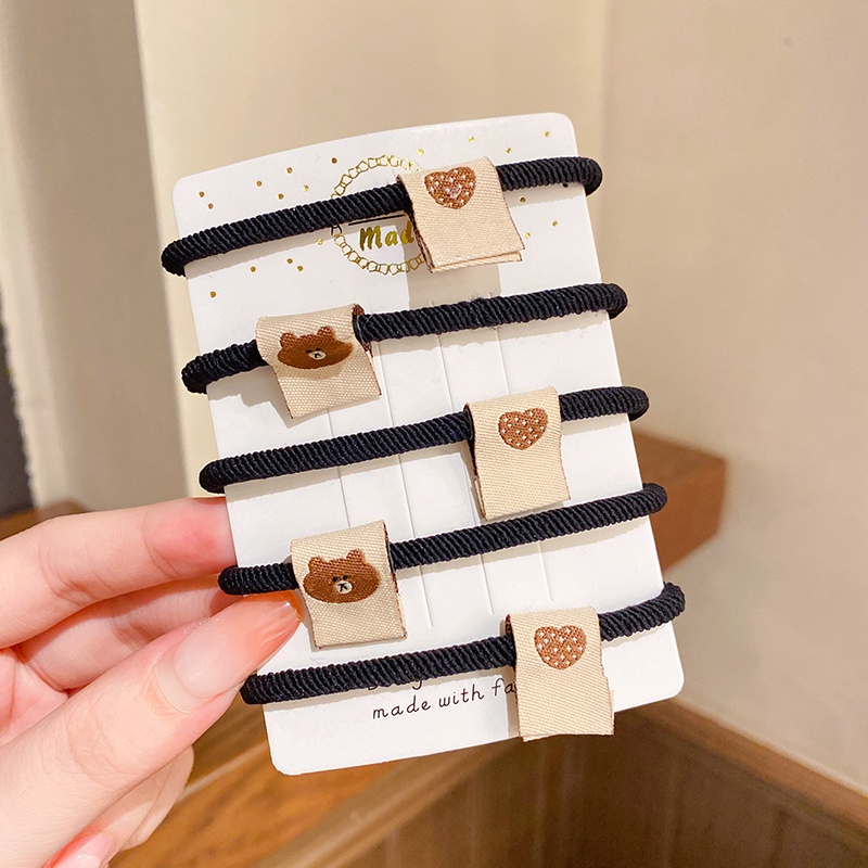 Set 5 dây cột tóc co giãn thời trang Hàn Quốc cho nữ