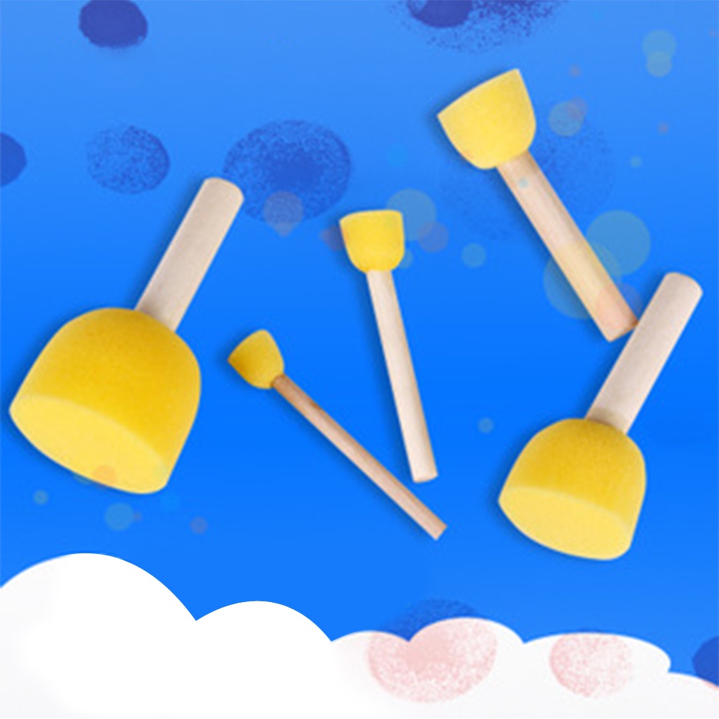 44pcs Sponge Painting Brushes Kit Mini DIY Painting Kits Early Learning Kids Paint Set Child Play Gift[sneaky]