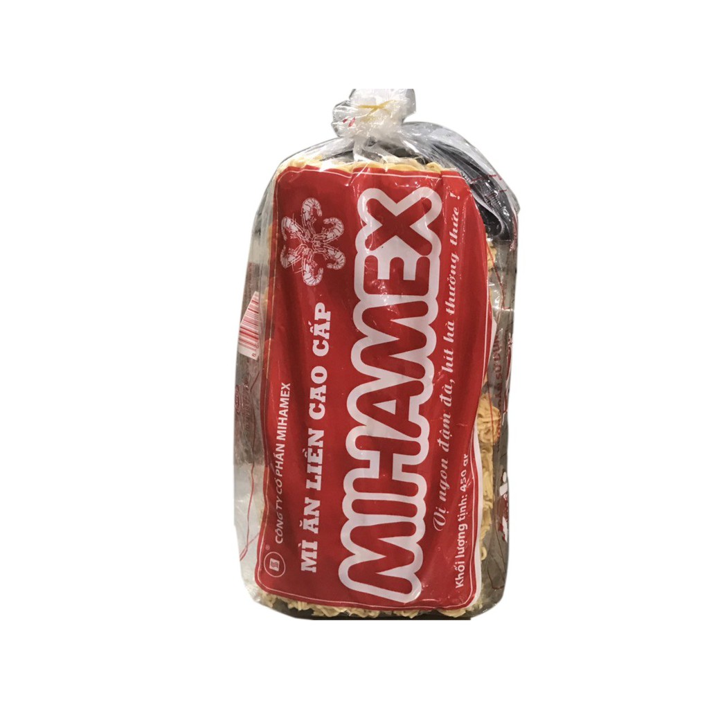 Thùng mì 9 Kg MIHAMEX_  ăn liền hảo ba gói tôm miền hảo muối chấm khô xào đại