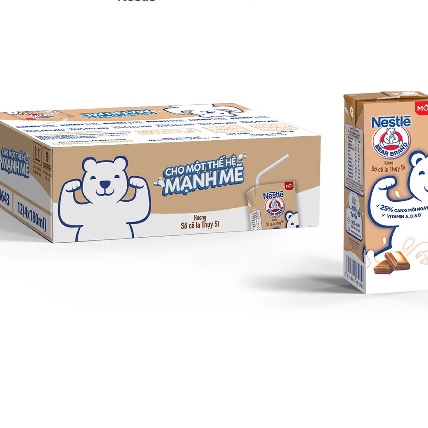 Thùng 48 hộp sữa tiệt trùng hương sô cô la Nestlé NutriStrong 180ml