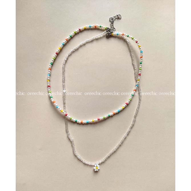 Set vòng cổ cườm daisy