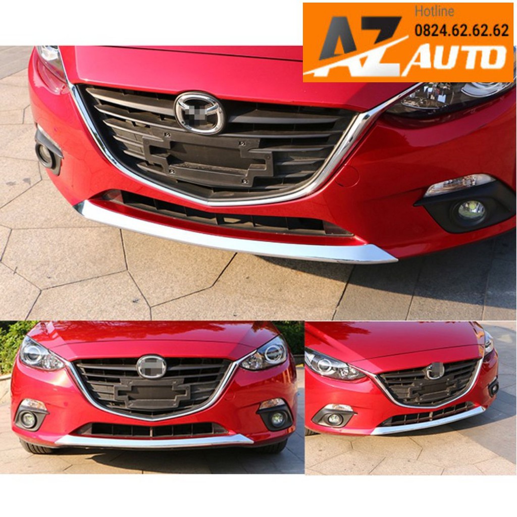 Ốp cản trước Mazda 3 2017-2022  -mạ Crom( hàng cao cấp)