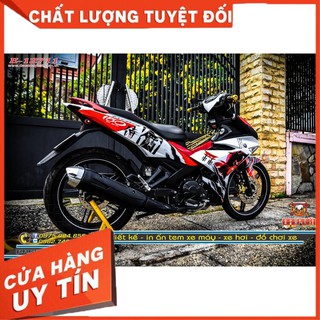 TEM TRÙM EX150 SAMURAI TRẮNG ĐỎ CỰC CHẤT