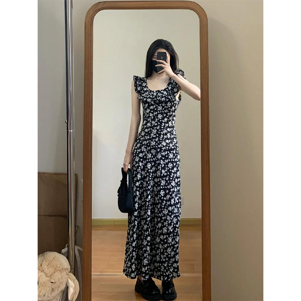 Đầm Dài Hai Dây Họa Tiết Hoa Phong Cách Mới Mùa Hè 62915