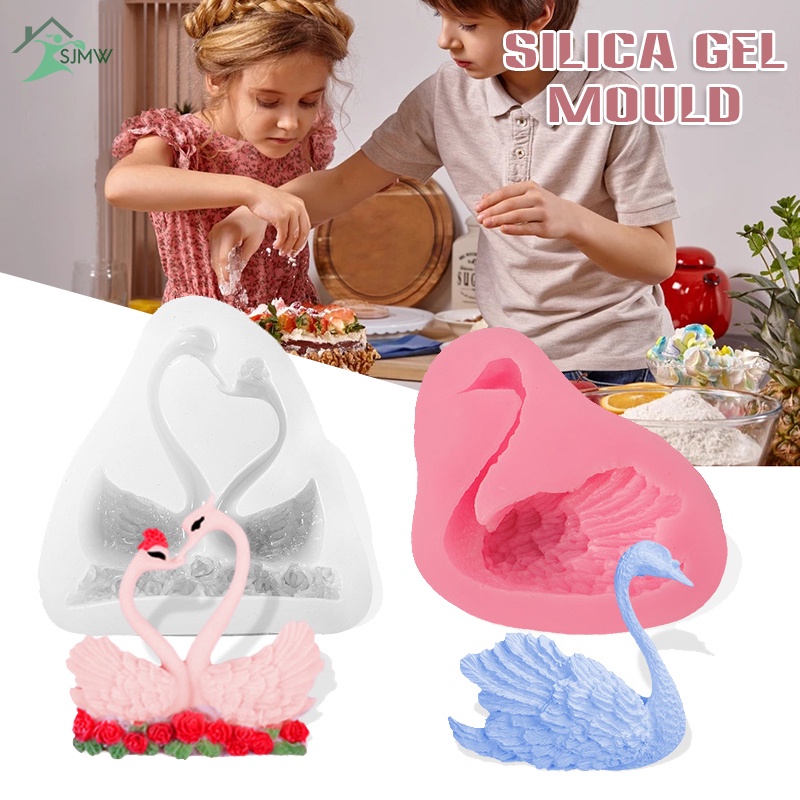 Khuôn Silicon Mềm Hình Thiên Nga Dùng Làm Nến/Xà Phòng/Bánh Kem DIY