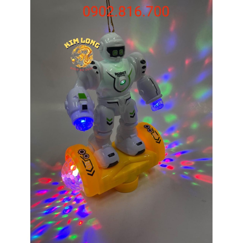 Đồ chơi lồng đèn trung thu cho bé trai hình ROBOT LÁI XE CÂN BẰNG tặng pin có đèn và nhạc quà  tặng trung thu bé trai