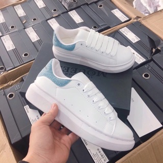 sale lớn nhất 12-12 Ảnh thật + full box : giày thể thao mcq gót xanh nhũ . XX