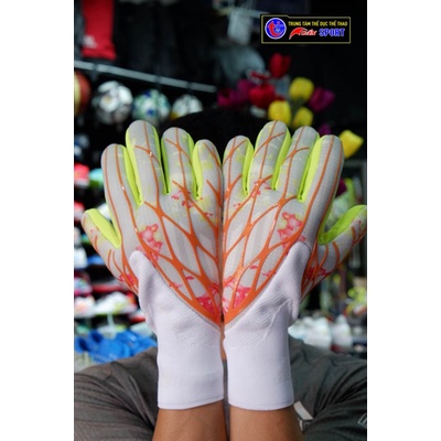 Găng Tay thủ môn X GL PRO (không xương) - trắng cam xanh(size 8-9-10)