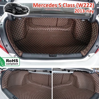 Thảm lót da kín cốp 8D CAO CẤP Mercedes S Class (W222) 2014-2022 chống nước, chống bụi bẩn, siêu bền